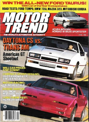 MOTOR TREND 1986 APR - T/A vs TURBO Z, XR4Ti, DONOHUE